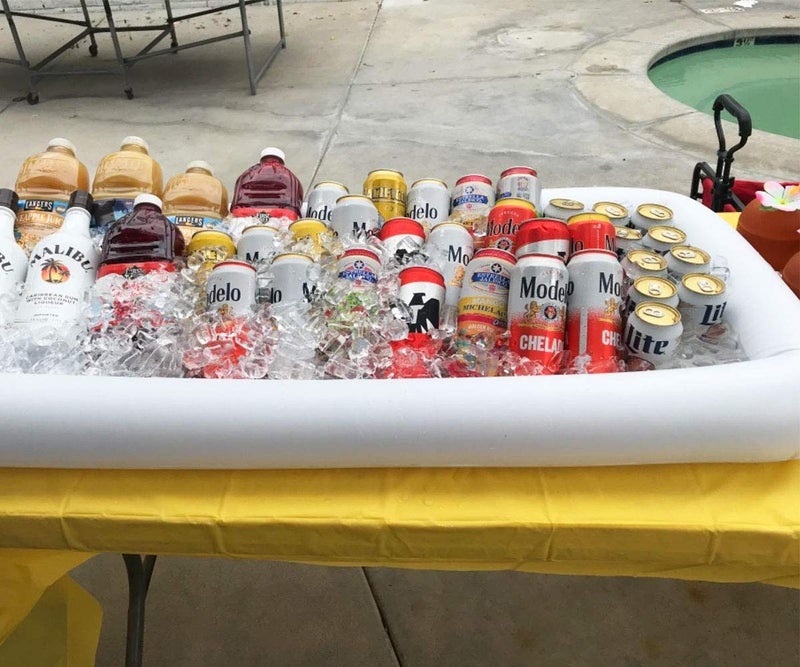 DBlosp Inflatable Serving Bars Ice Buffet Salad Serving Trays Food Drink Holder Cooler Containers Indoor Outdoor BBQ Picnic Pool Party Supplies Cooler Drain Plugï¼ŒIce Tray Food Drink Containers for Summer Par - Image 4